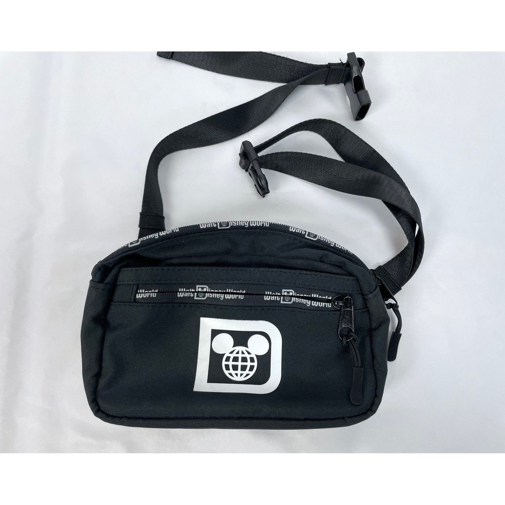 Walt Disney World Black Fanny Waist Hip Pack Shoulder Bag Ear Holder Black